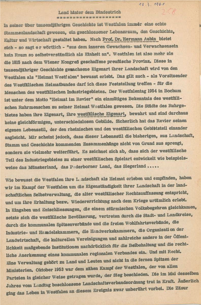 Der erste Teil des Interviews mit Herrn Dr. Köchling 1961