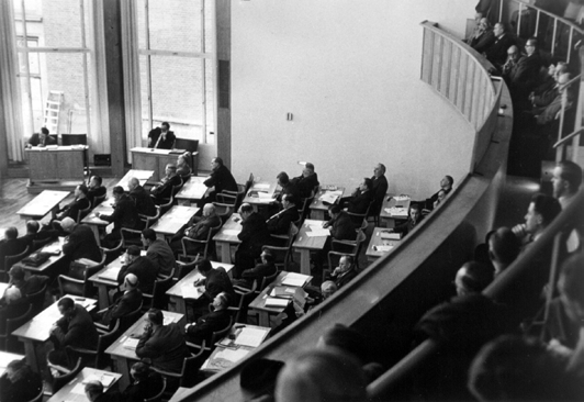 Sitzung der Landschaftsversammlung aus der ersten Wahlperiode 1953-1956.