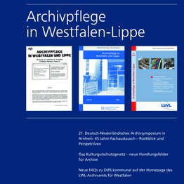 Cover von Heft 99 der Fachzeitschrift "Archivpflege in Westfalen-Lippe