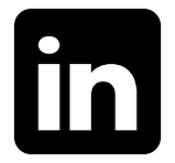 Logo von LinkedIn Logo in weiß mit schwarzen Hintergrund.