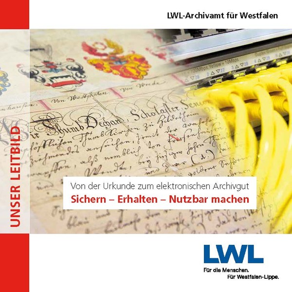 Cover der Broschüre "Leitbild des LWL.Archivamts für Westfalen"