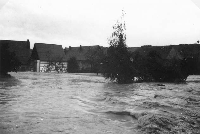 Überschwemmung in Ettlen am 16.Juli1965