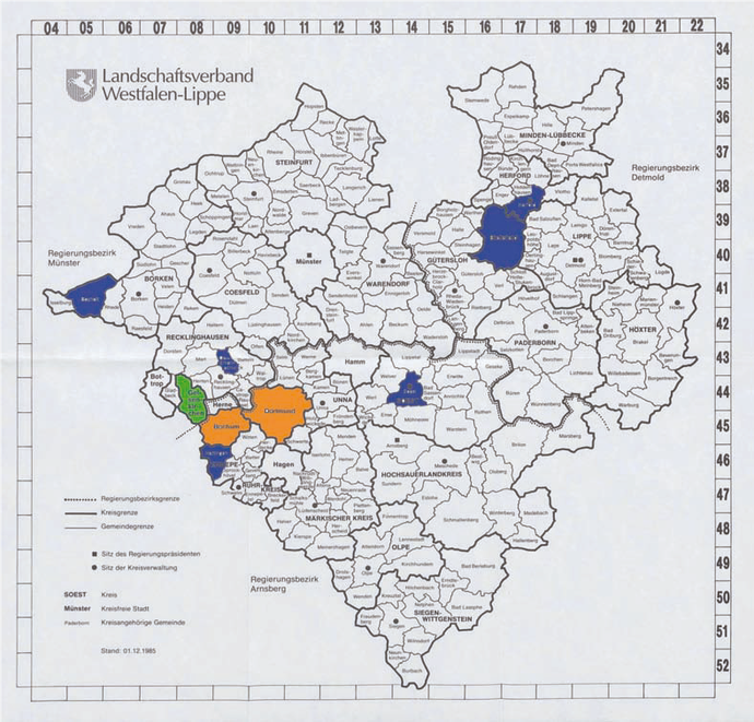 Karte mit den Wohnregionen der Parlamentarierinnen des Provinziallandtages von 1921 bis 1933.